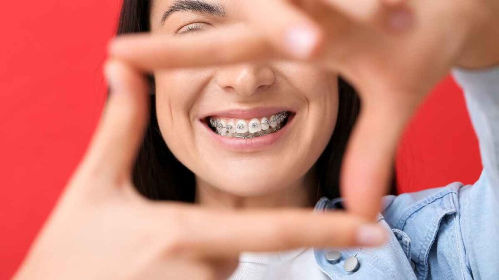 A lady with braces